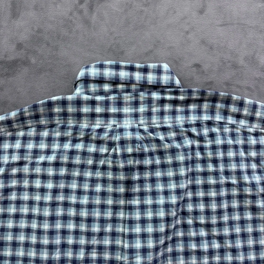 Polo Ralph Lauren Blake Mens Large Blue Gingham Plaid Cotton Button Down Shirt